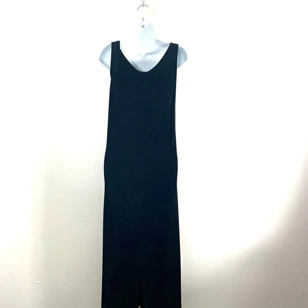 Vintage Black Christmas New Years Festive Dress w/ Gold Sheer Beaded Overlay - Picture 9 of 14